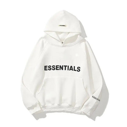 Essentials Hoodie Men's Reflective Letter Printed Oversized Hoodies Sweatshirts Women Fashion Pullover Hip Hop Street Sweat Tops