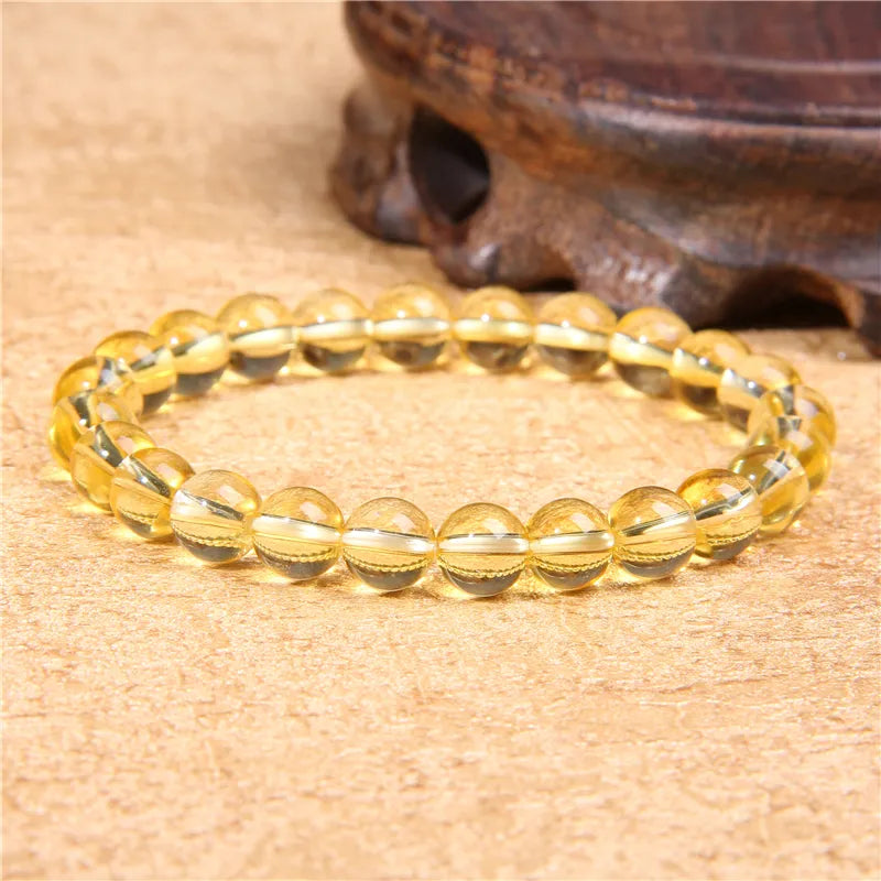 High Quality Citrines Beads Bracelet For Women Men AAA Grade Yellow Quartz Crystal Stone Bracelet 6 8 MM Stretch Bangles Jewelry
