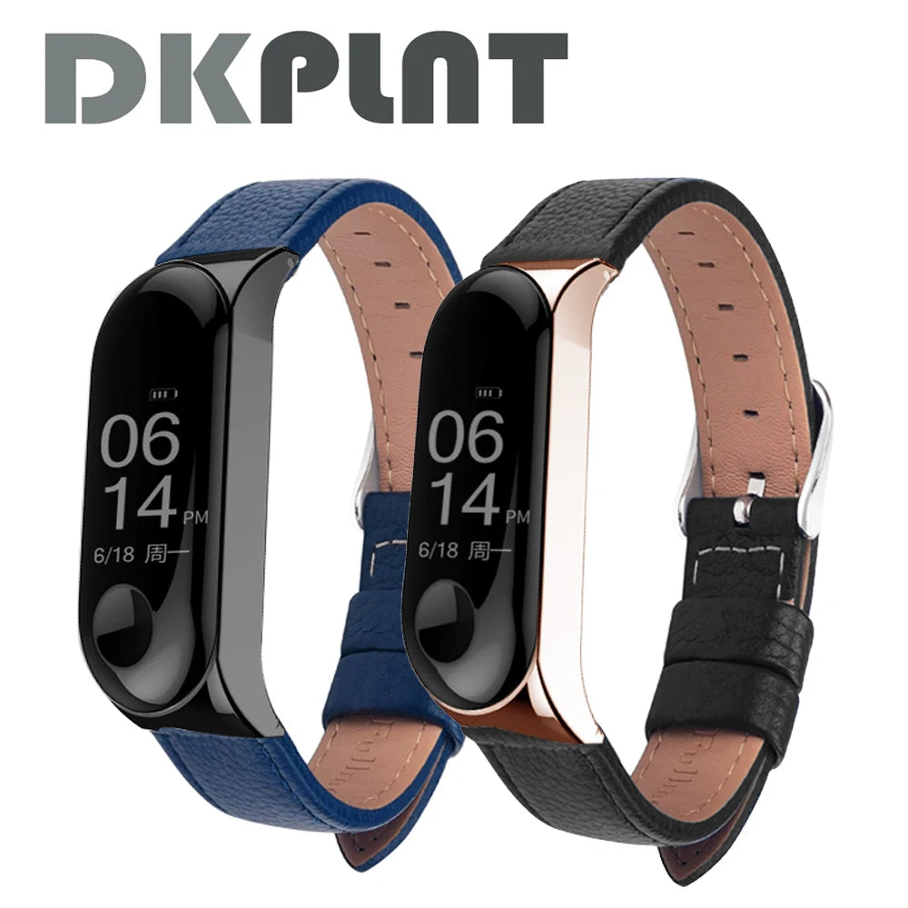 Colorful Leather Black Rose Gold Case for Xiaomi MiBand 6 4 5 strap For Amazfit mi band 5 4 3 6 bracelet strap Smart Watch band