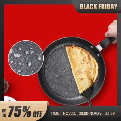Korean Medical Stone Frying Pan Non-stick Steak Frying Pan Thickened Double Bottom Induction Cooker Gas Stove Gift Pot