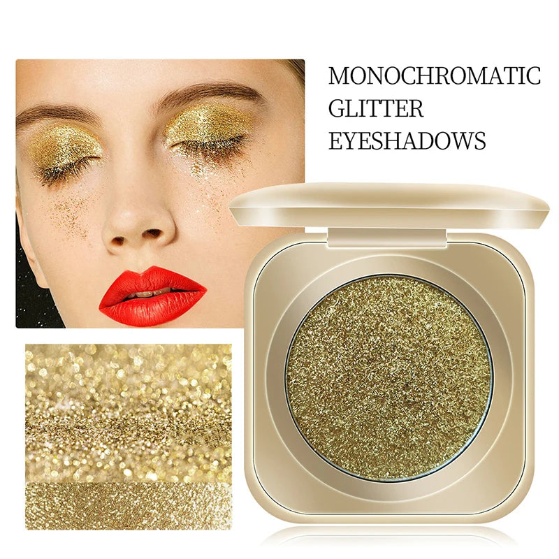 Net Red Monochromatic Pearlescent Glitter Powder Colorful Eyeshadow Powder Long-lasting Color Polarized Portable Eye Shadow