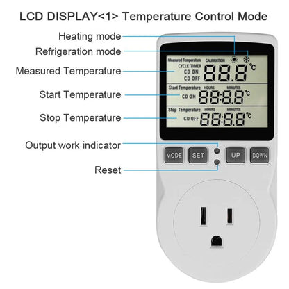 EU/FR/US/BR Plug LCD Digital Thermostat Temperature Controller Socket Outlet With Timer Switch Heating Cooling Adjustment